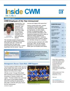 Inside CWM Newsletter – 2011 Spring