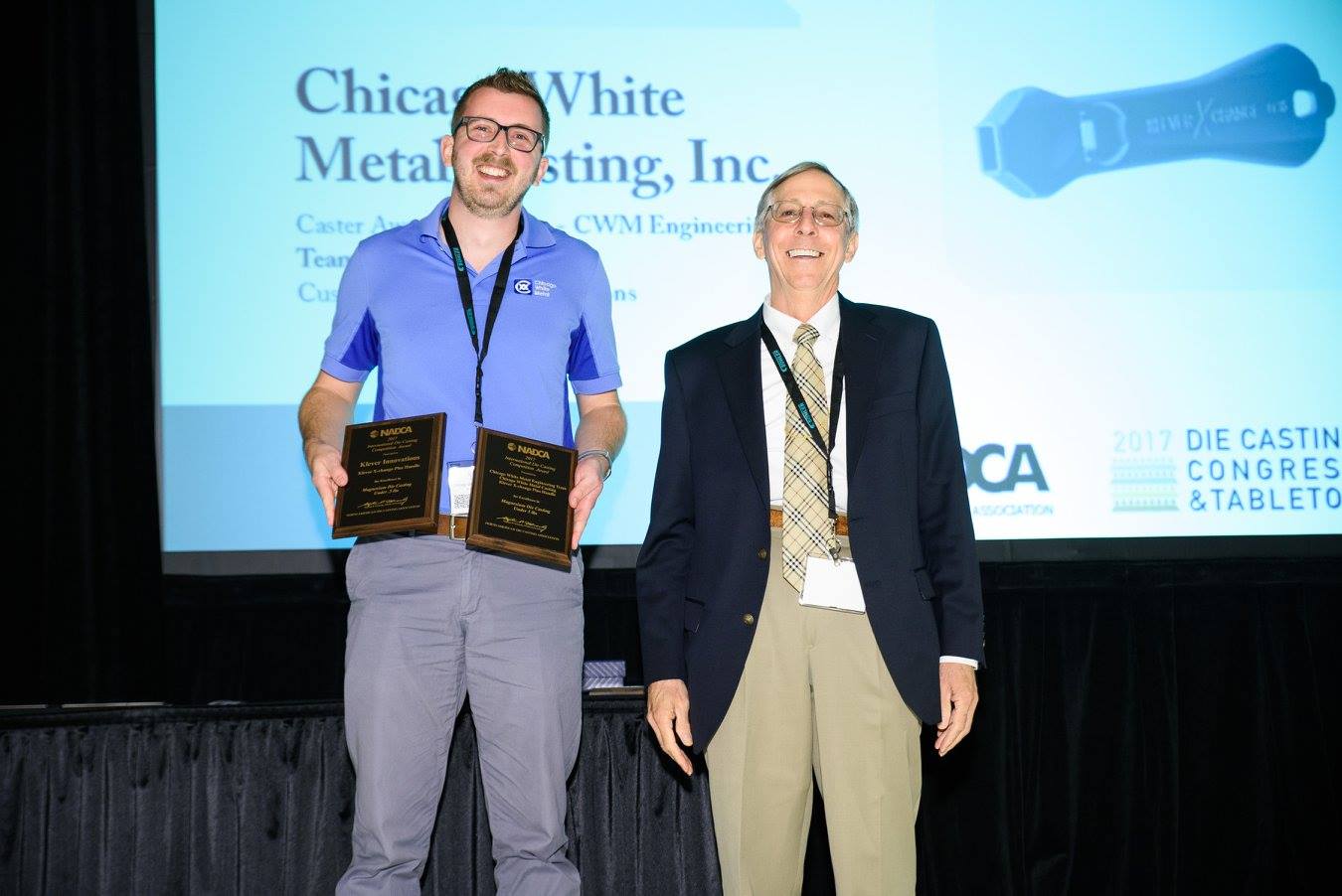 CWM Director of Engineering Rob Malarky Accepts NADCA Award for Klever Xchange Plus Handle